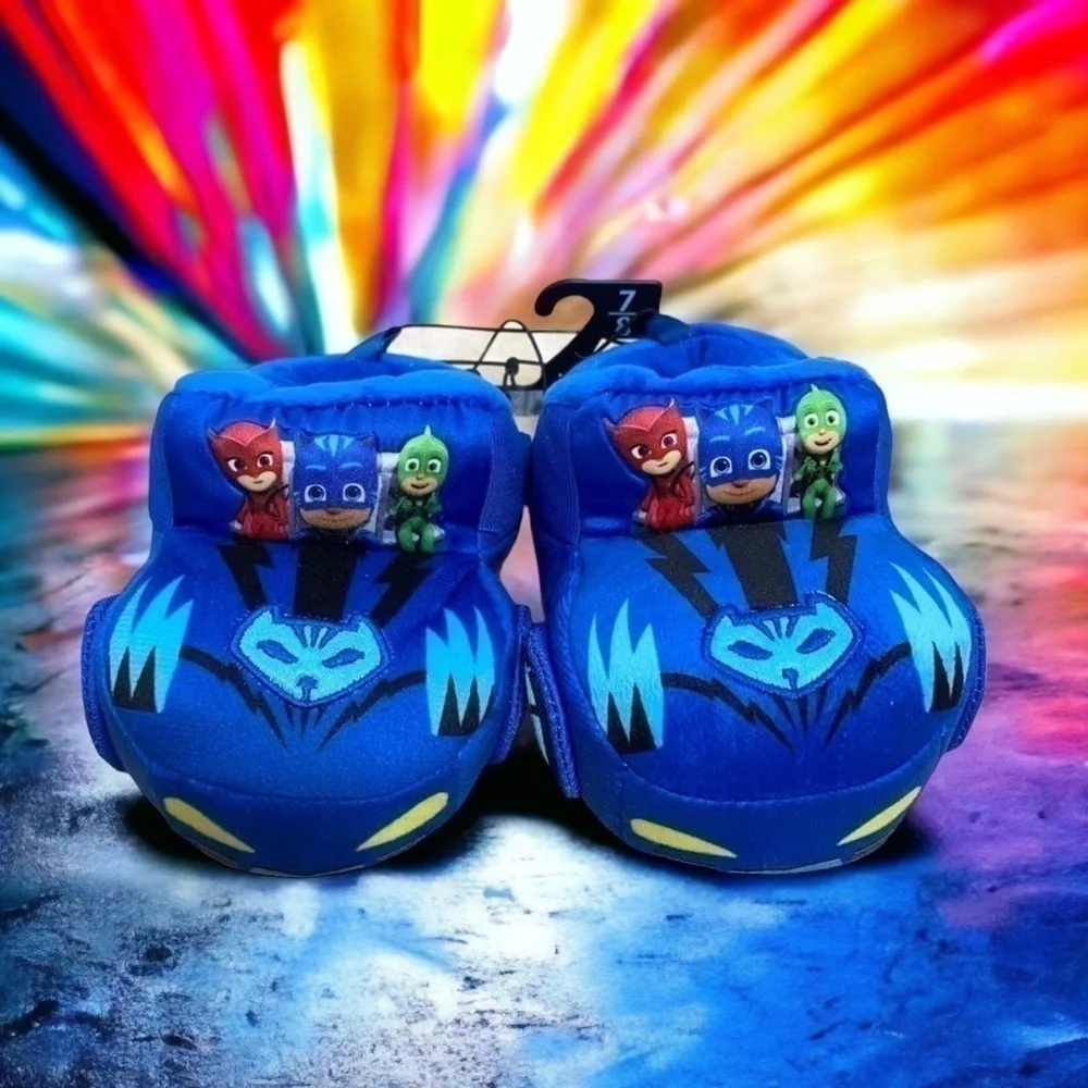PJ Masks Slipper Cars NWT 7/8 Kids Boys Slip On Blue Nickelodeon